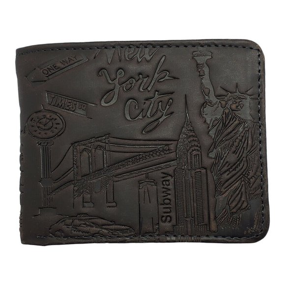NEW YORK CITY USA MEN'S DARK BROWN WALLET/CARD ID